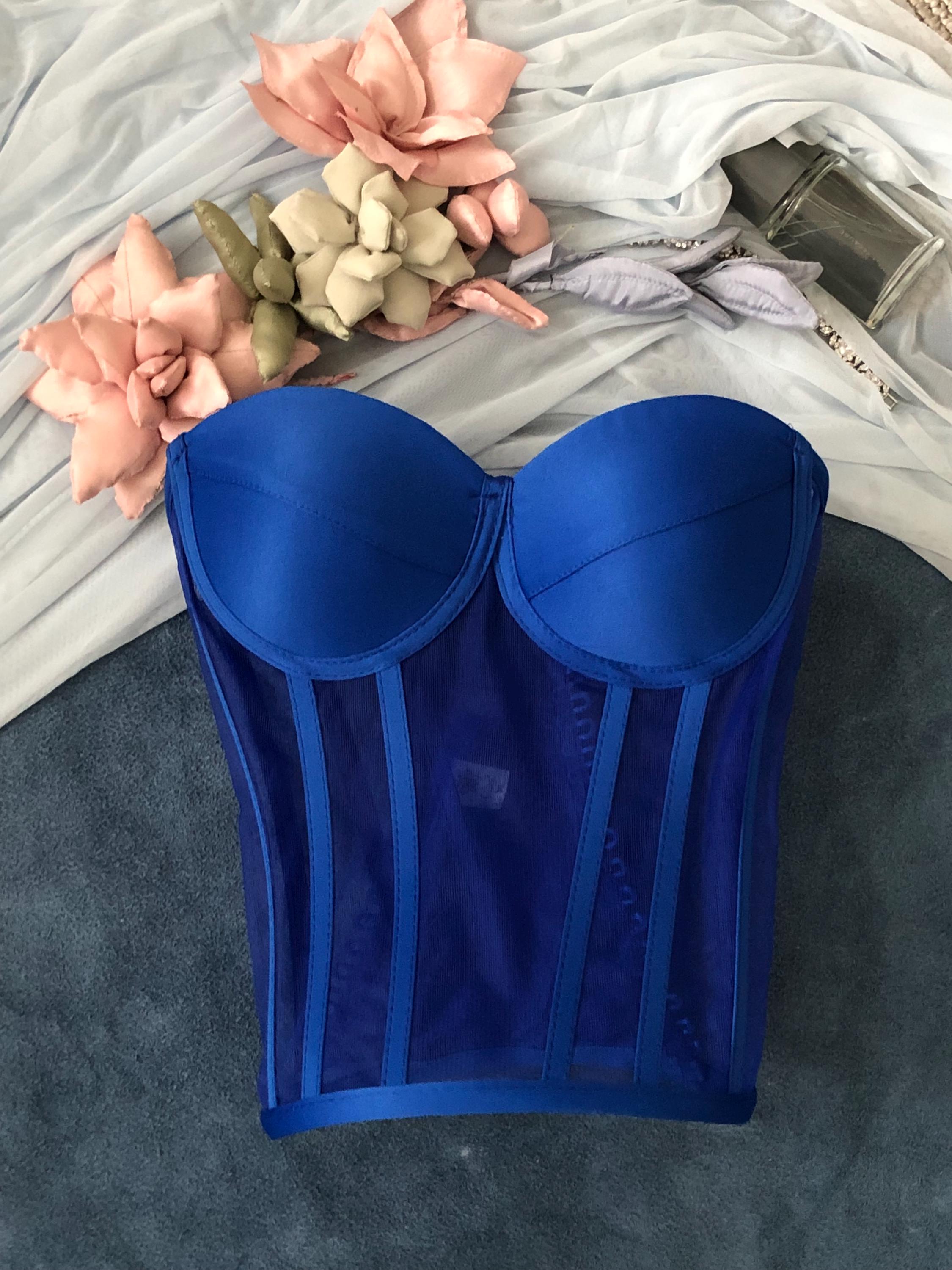 royal blue bustier top