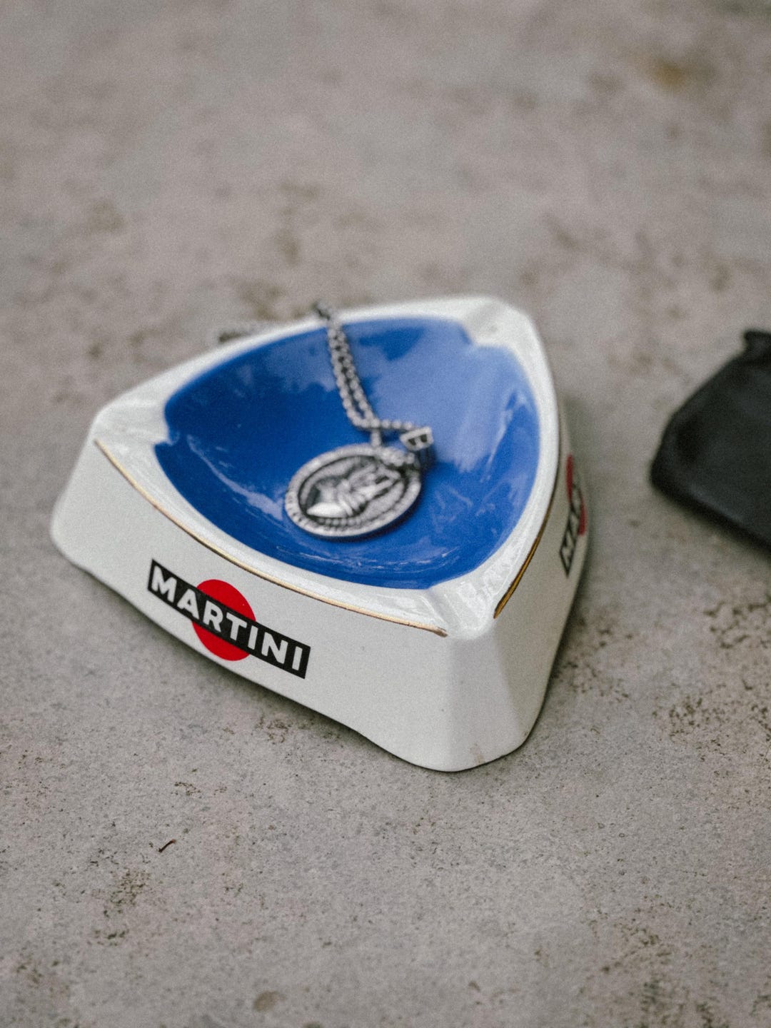 VINTAGE MARTINI Blue Ashtray Etsy UK