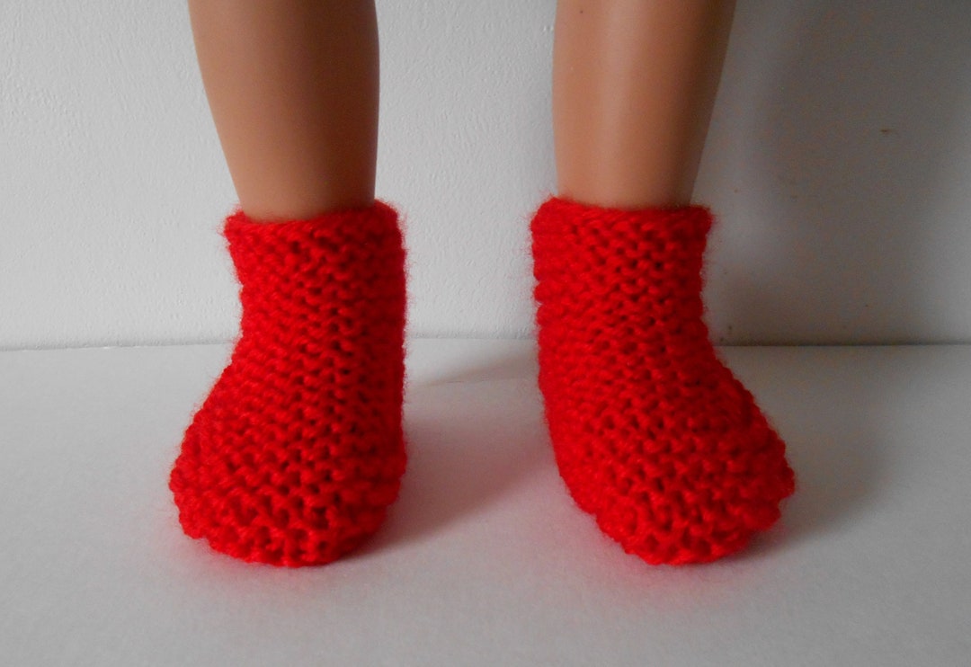 Hand Knit Doll Slippers, Doll Booties to Fit Bitty Baby American Girl