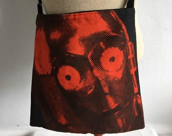 Bolso bandolera ajustable Star Wars C3P0 elaborado con cortinas vintage