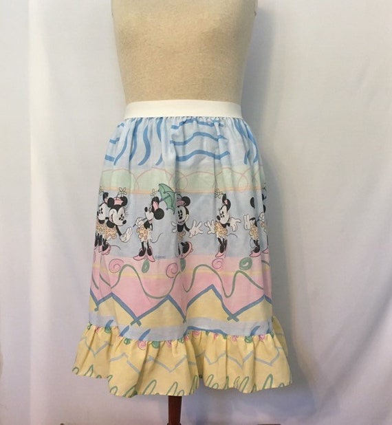 Fits 30-36 waist Disney Bambi Ladies Skirt from upcycled vintage fabric