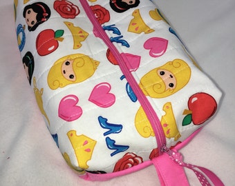 Cute Disney's princess Emojis Box bag/Toiletry bag 10"x6"x3"