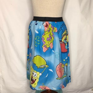 Spongebob Squarepants Ladies Skirt from upcycled vintage fabric  -  30&quot; - 36&quot; waist