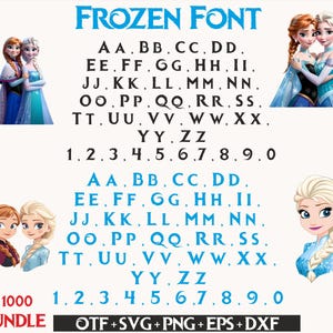 Frozen Font SVG: Layered Alphabet Letters and Numbers (Instant Download)