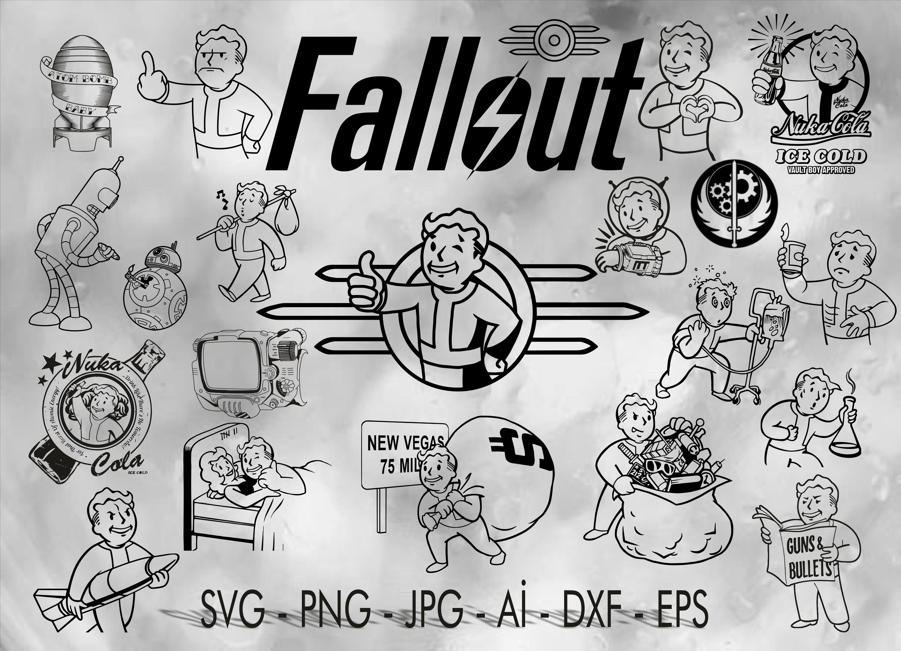 Fallout Designs - Fallout Svg, Outline & Silhouette Files