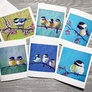 Chickadee Note Card Set: Original Bird Art, Blank Inside