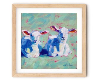 Lamb Art Print: Farmhouse Nursery Decor, Sheep Giclee Print