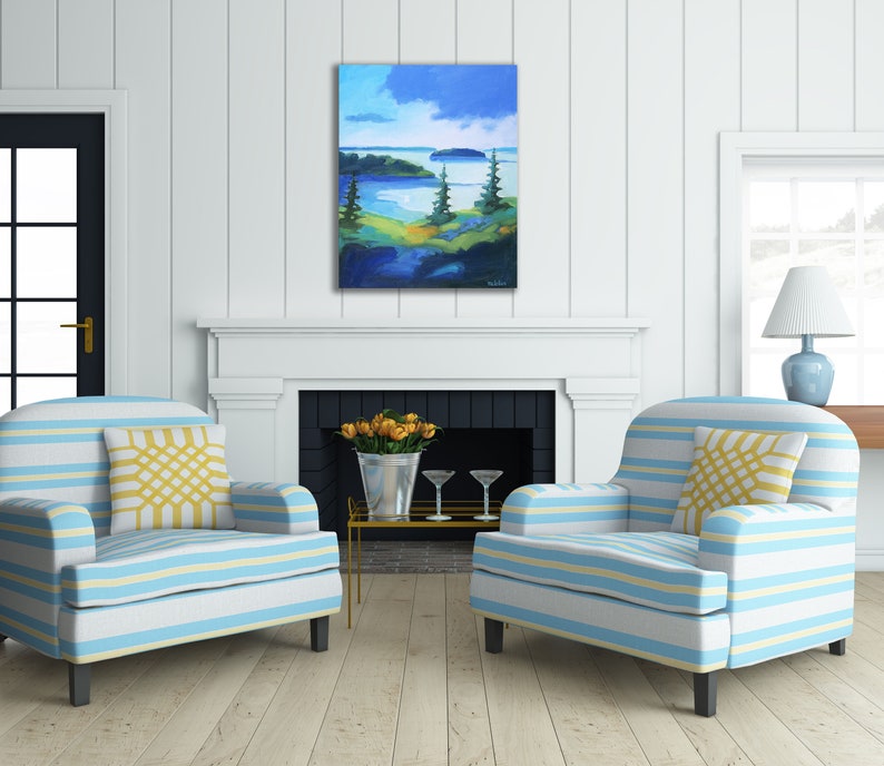 Bedroom Wall Decor Over the Bed, Coastal Maine Art, Wall Decor Bedroom Above Bed, College Apartment Decor, Pacific Northwest Wall Art image 2