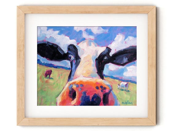 Colorful Cow Art Print: Farm Nursery Decor