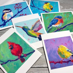 Bird Variety Blank Note Cards Set Of 6, Bird Stationery Set, Bird Notecards Blank With Envelopes, Bird Group Note Cards, Miss You Cards