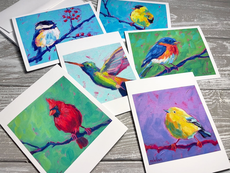 Bird Variety Blank Note Cards Set Of 6 Bird Stationery Set image 1