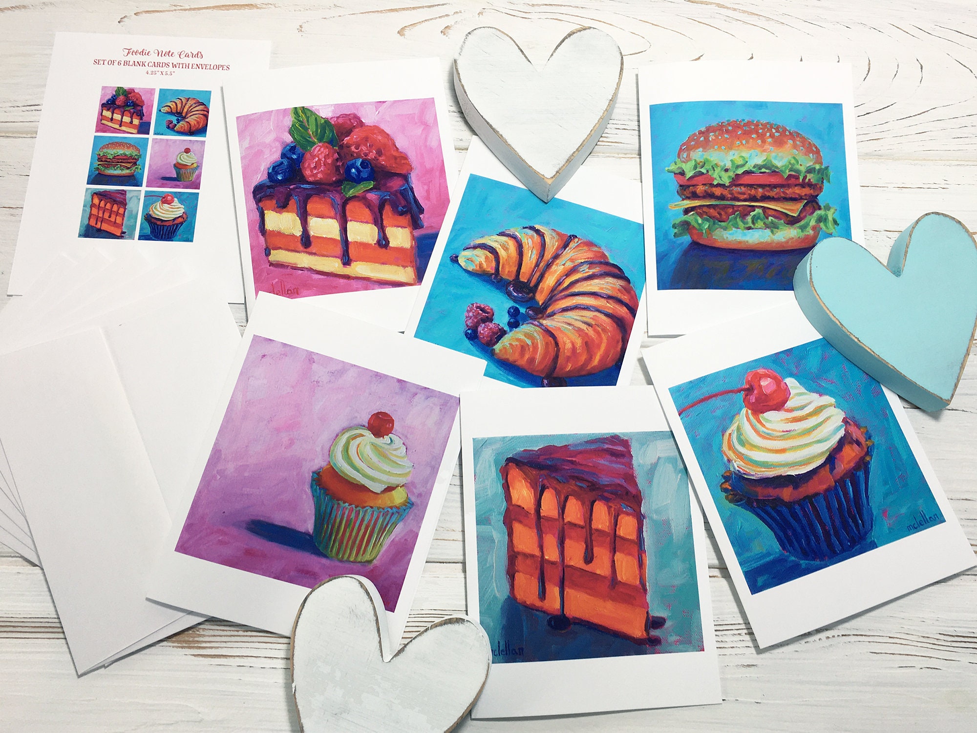 Food Gift Foodie Gift Foodie Note Cards Set Of 6 Birthday Etsy