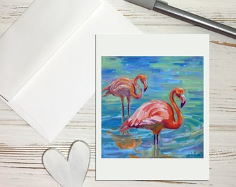 Flamingo Notecards Set, Flamingo Note Cards Blank Flamingo Stationery, Florida Greeting Cards, Florida Themed Gifts, Tropical Stationery