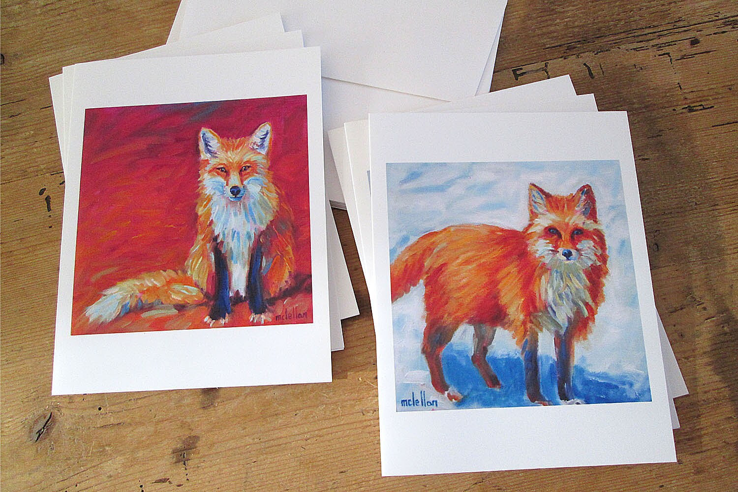 Fox Blank Note Cards Set Of 6 Fox Stationery Set Woodland Etsy
