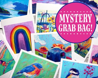 Stationery Grab Bag Set of 12, Grab Bag Gifts, Mystery Card Set, Note Card Grab Bag, All Occasion Cards Mystery Bag, Greeting Cards Blank