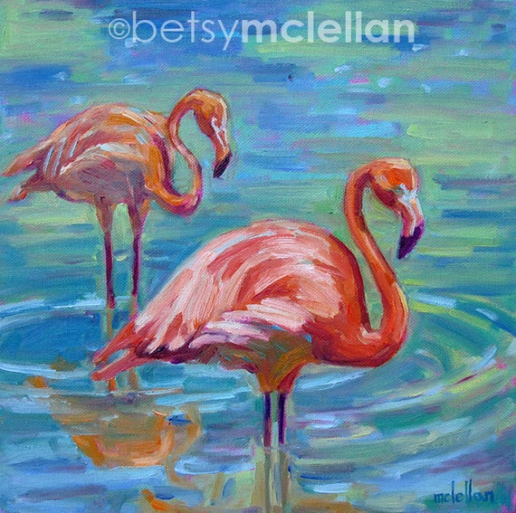 PINK FLAMINGOS CANVAS PRINT PICTURE WALL ART VARIETY OF SIZES AVAILABLE
