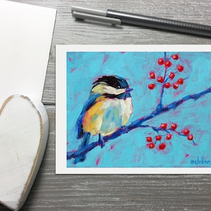 Chickadee Blank Note Cards Set, Bird Art Print Cards, Thank You Stationery Set, Bird Notecards With Envelopes, Bird Greeting Cards Pack