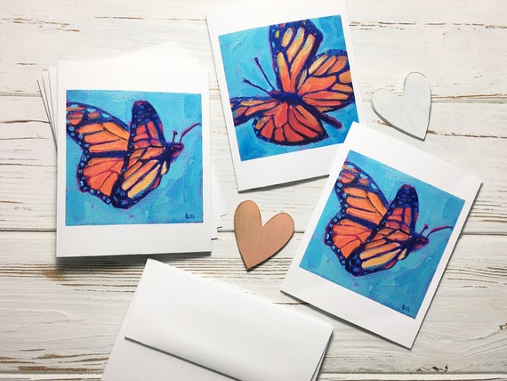 Folded Note Card Stationary For Women Monarch Butterfly Note Card ...