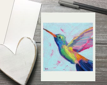 Hummingbird Blank Note Cards Set, Hummingbird Art Note Cards with Envelopes, Blank Thank You Cards Birds, Hummingbird Artwork Notecards Set