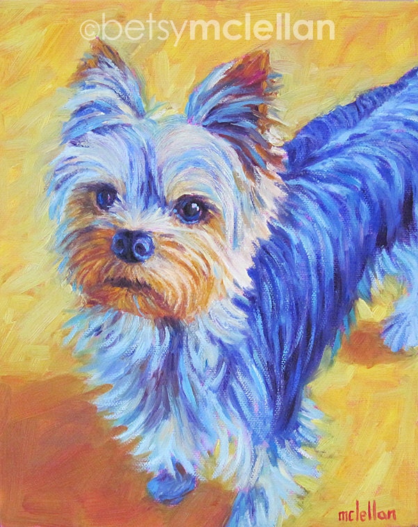 Yorkshire Terrier Yorkie Paper Canvas Wood Block Etsy