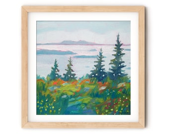 Maine Art Print Landscape, Seascape Art Print Maine, Landscape Art Print Vibrant, Nautical Art Print Canvas, Painterly Art Print Paper