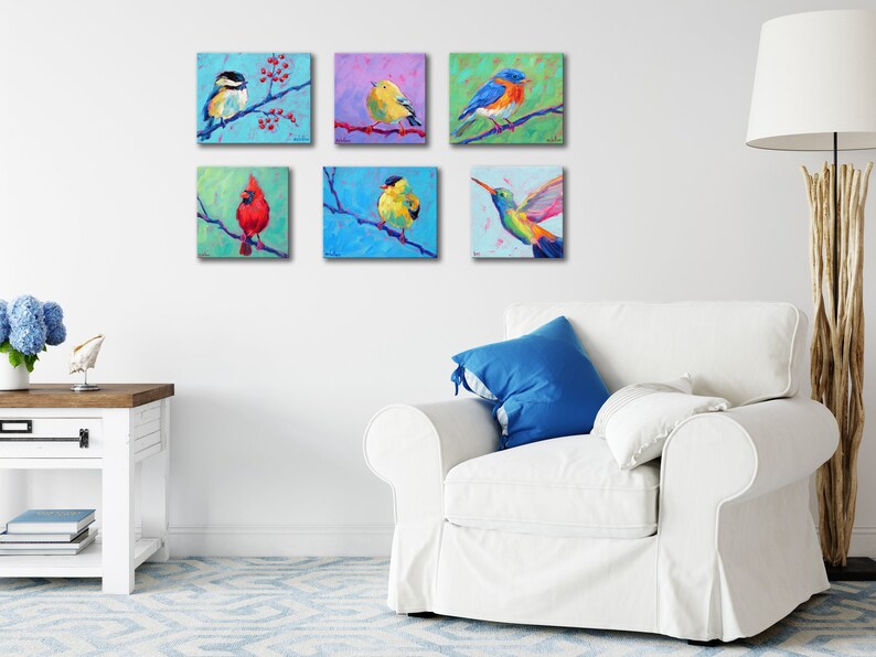 Bluebird Art Print Colorful Eastern Bluebird Wall Art Canvas Etsy