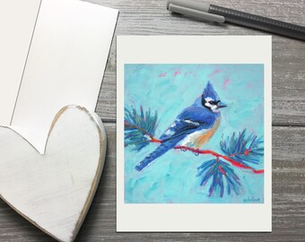 Blue Jay Note Cards Set, Blue Jay Art Stationery Set Blank Inside, Bird Notecards Blank With Envelopes, Nature All Occasion Note Cards Set