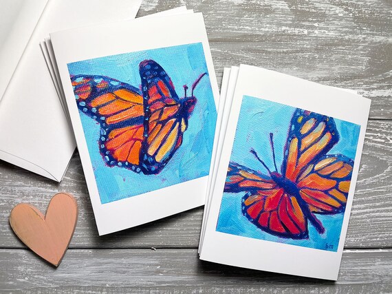 Folded Note Card Stationary For Women Monarch Butterfly Note Card ...