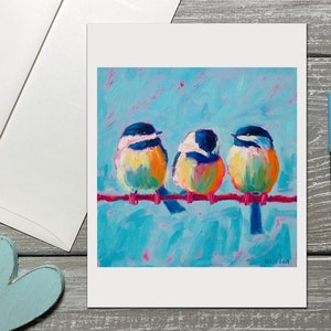 Chickadee Note Cards Set, Bird Stationery Set for Women, Notecards Blank With Envelopes, Bird Thank You Note Cards, All Occasion Note Cards image 1