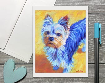 Yorkie Note Card Set: Yorkshire Terrier Art Stationery
