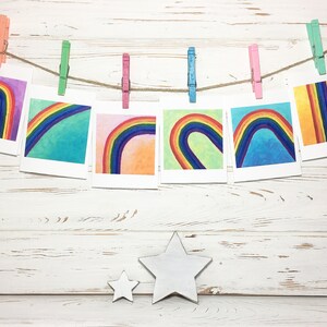 Rainbow Note Cards With Envelopes Set of 6, Rainbow Stationery for ...