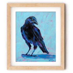 Black Crow Art Print, Crow Art Wall Decor, Black Bird Wall Decor Office Art Print, Gothic Home Decor Wall Art Print Black, Canvas Print Art