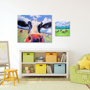 Colorful Cow Art Print: Farm Nursery Decor image 3