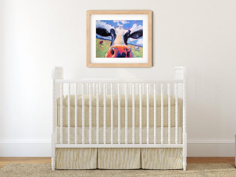 Colorful Cow Art Print: Farm Nursery Decor image 2