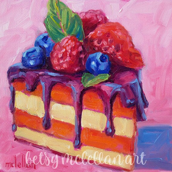 Cake Print Cake Art Pastry Art Food Art Food Print Etsy