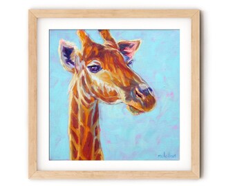 Giraffe Art Print: Colorful Safari Nursery Decor