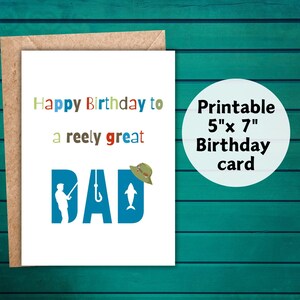 Geburtstagskarte zum Ausdrucken | Alles Gute zum Geburtstag Papa | Sofortiger Download