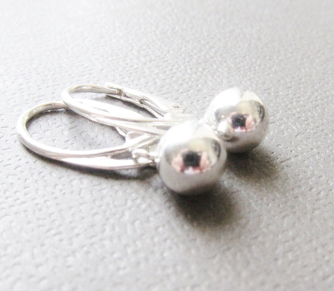 Sterling Silver Ball Drop Earrings Etsy
