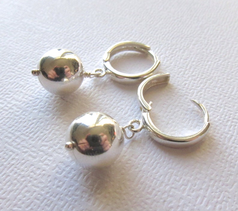 Hoop Earrings Ball Earrings Ball Drop Earrings on Lever Back Etsy