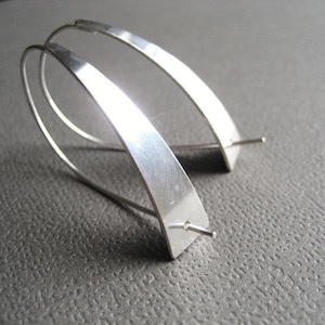 Modernista Sterling Silver Earrings, Sleek Earrings, Contemporary Design, Modern Earrings, Sleek Silver image 3