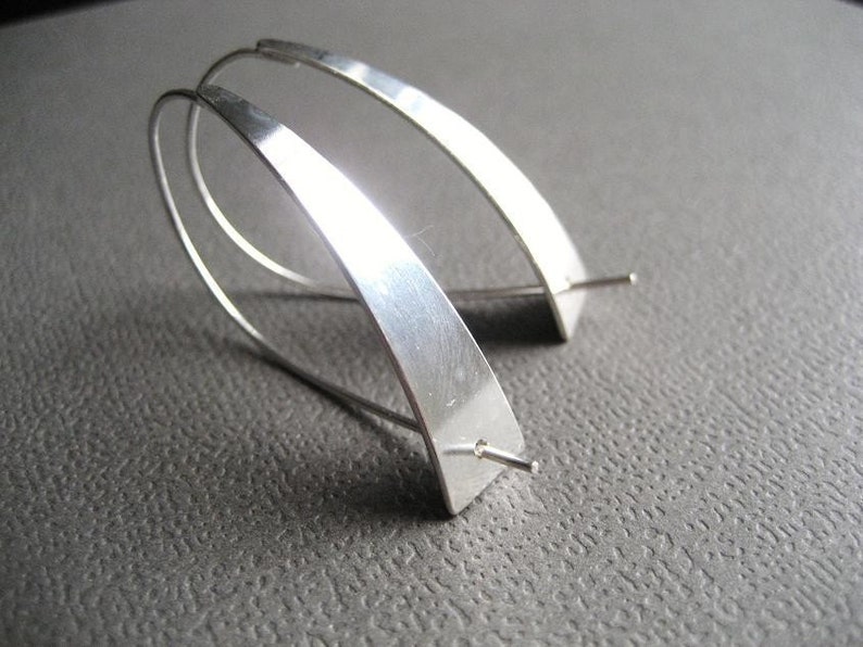 Modernista Sterling Silver Earrings, Sleek Earrings, Contemporary Design, Modern Earrings, Sleek Silver image 3