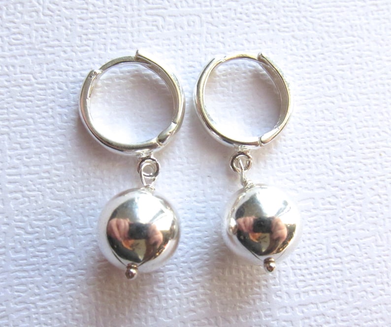 Hoop Earrings Ball Earrings Ball Drop Earrings on Lever Back Etsy