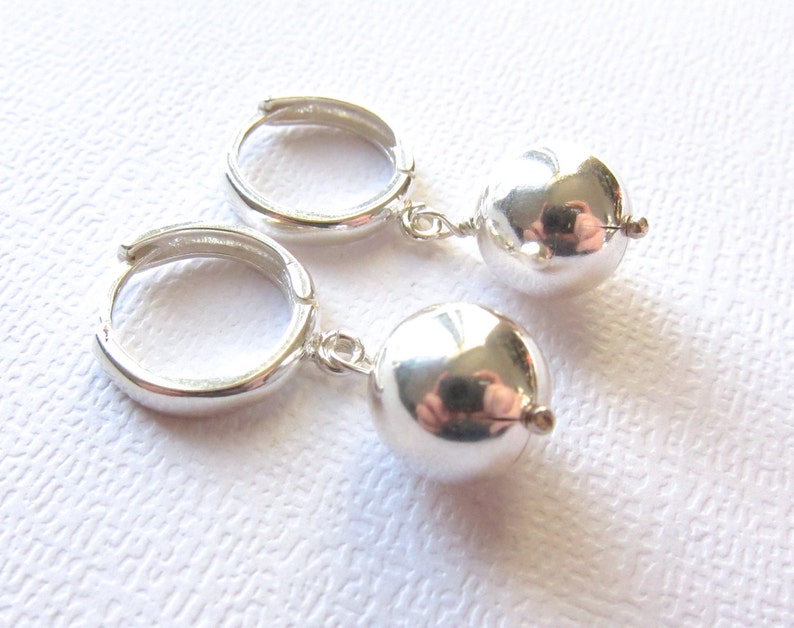 Hoop Earrings Ball Earrings Ball Drop Earrings on Lever Back Etsy
