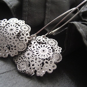 Flower Blossoms Sterling Silver Earrings - Elegant simple design