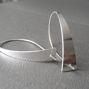 Modernista Sterling Silver Earrings, Sleek Earrings, Contemporary Design, Modern Earrings, Sleek Silver image 2