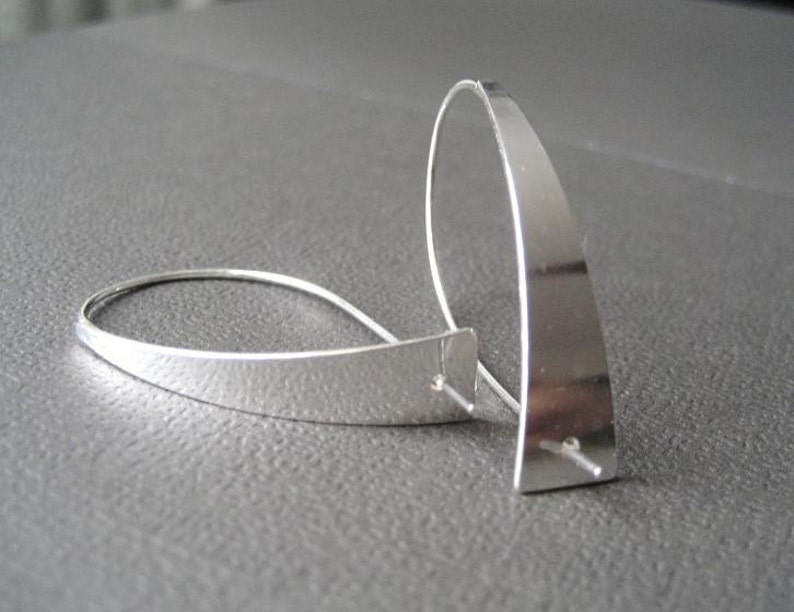 Modernista Sterling Silver Earrings, Sleek Earrings, Contemporary Design, Modern Earrings, Sleek Silver image 2