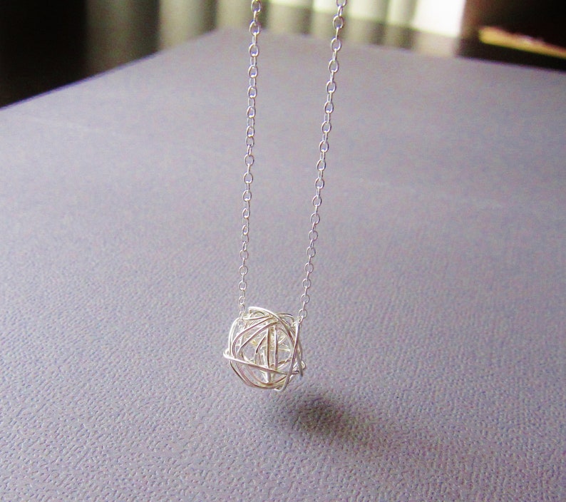 Tangled Ball Necklace Sterling Silver Necklace Yarn ball Etsy