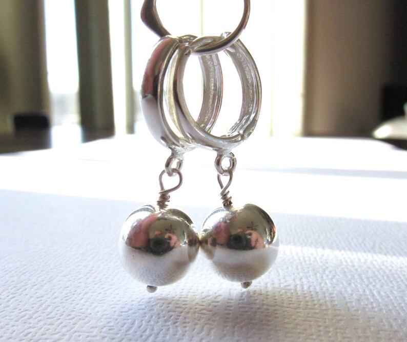 Hoop Earrings Ball Earrings Ball Drop Earrings on Lever Back Etsy