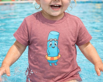 Cartoon Pool Noodle Toddler Tee | Summer Shirts | Kid Vacation Tees | Beach Shirts | Summer Time | Kids Beach Tee | One Of A Kind Shirt
