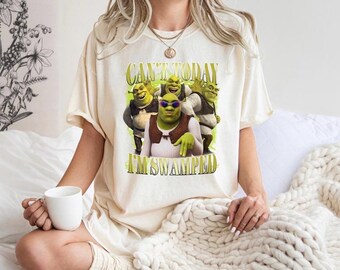 Funny Shrek Meme Shirt: Can't Today I'm Swamped Shirt, Shrek Shirt, Fiona and Shrek Shirt, Shrek T-Shirt